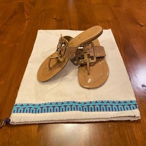 Tory Burch Square Miller Sandal- Nude